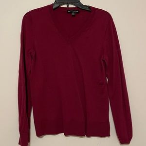 Maroon Katherine Barclay merino wool sweater